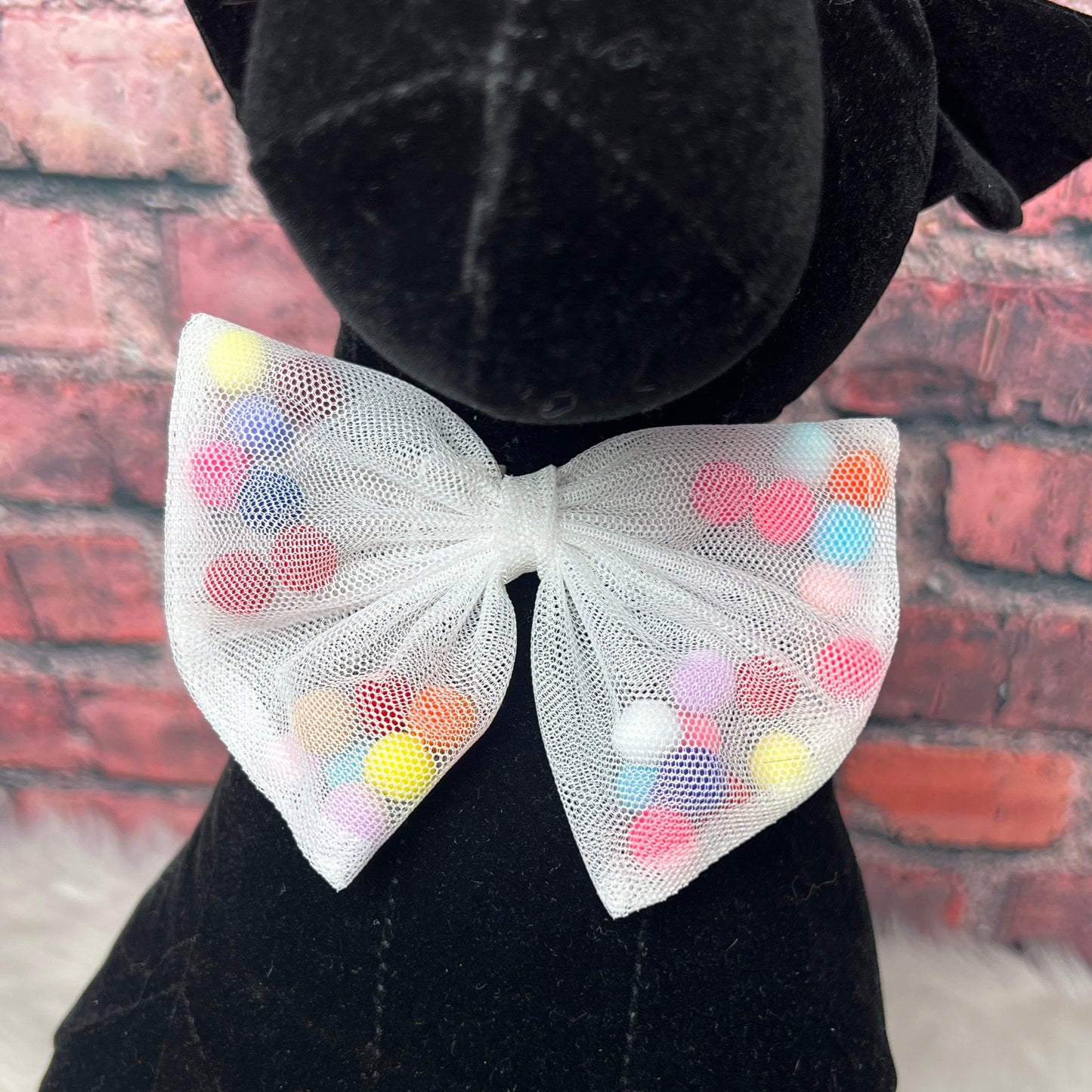 POM POM ADJUSTABLE BOW TIE- 6 PACK