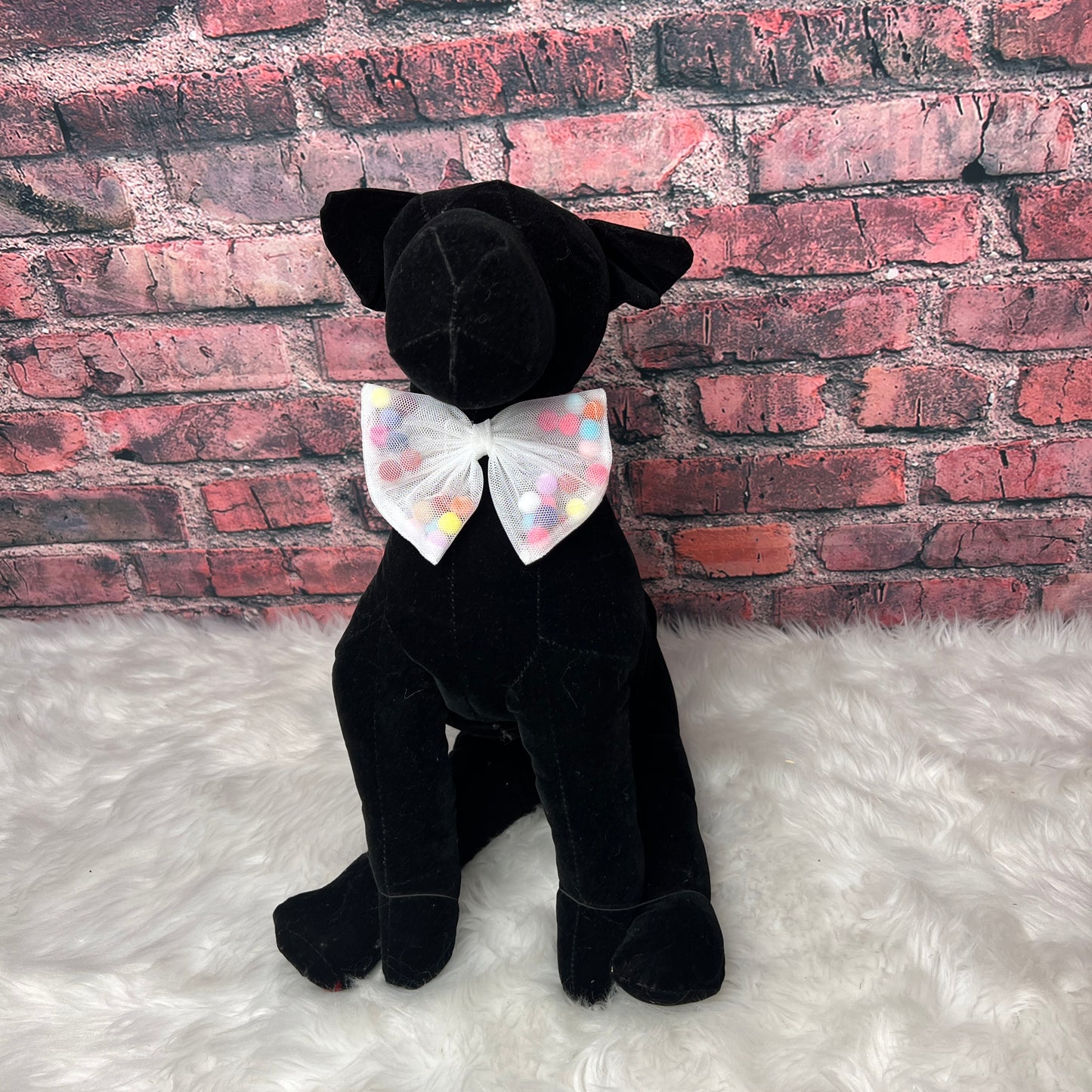 POM POM ADJUSTABLE BOW TIE- 6 PACK