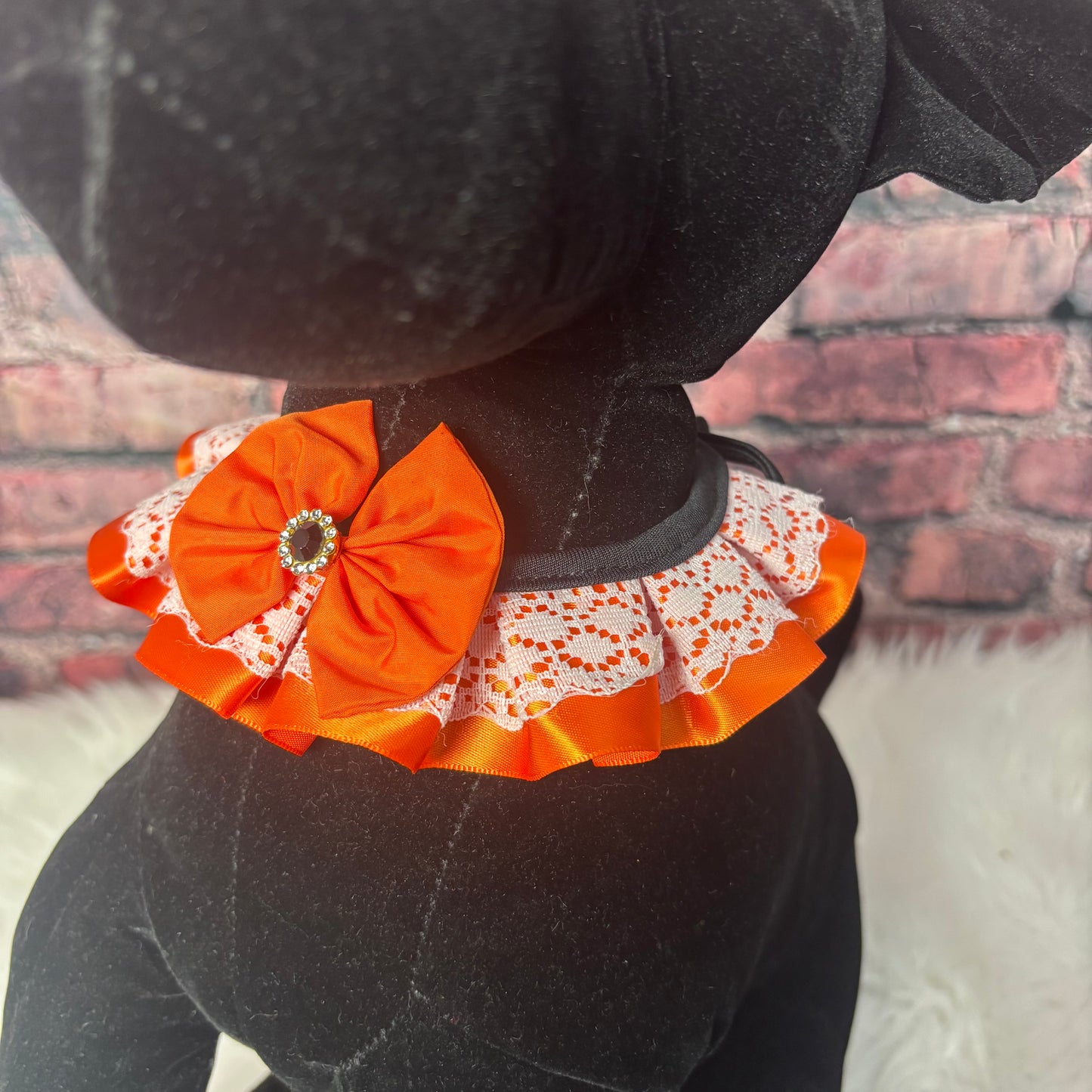 Orange Satin Ribbon Ruffle - 4 Pack