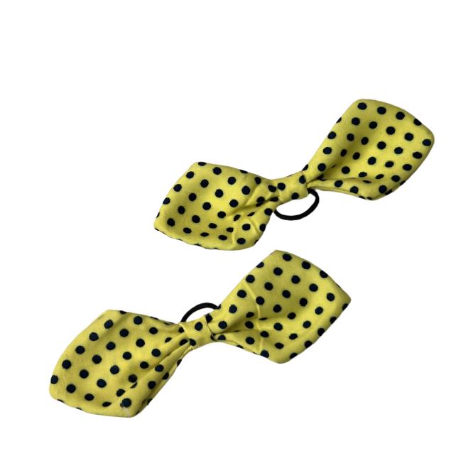 Yellow polka dot bows 8 pack