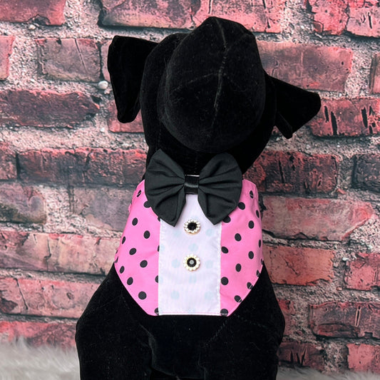 PINK W/ BLACK DOTS BOY BIB 4 PACK