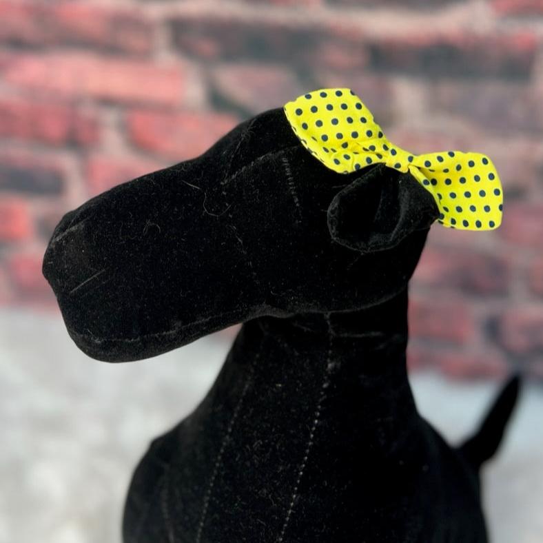 Yellow polka dot bows 8 pack