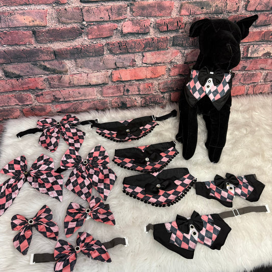 Pink and Grey Argyle Bundle  12 pc