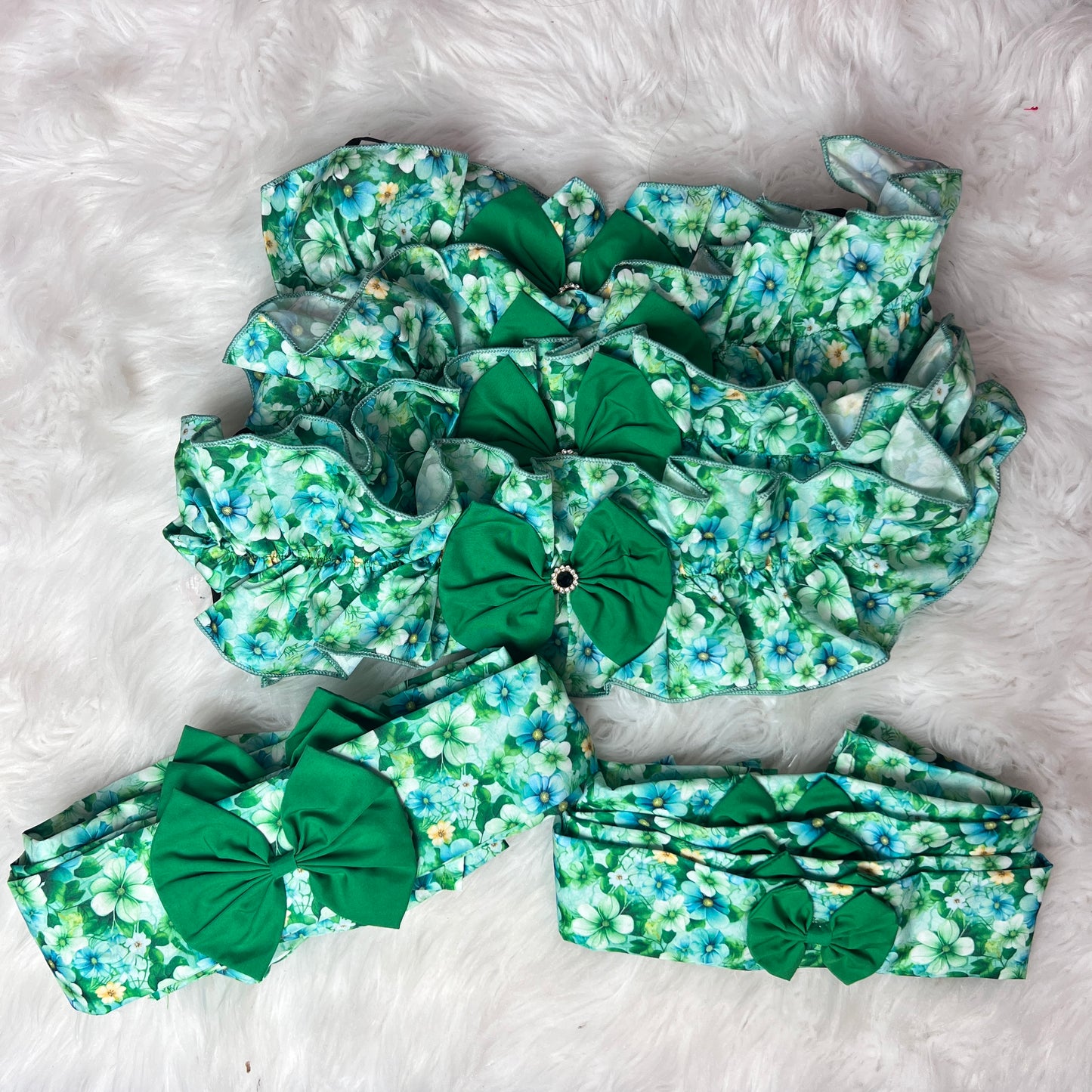 Blue and green floral bundle - 12 piece