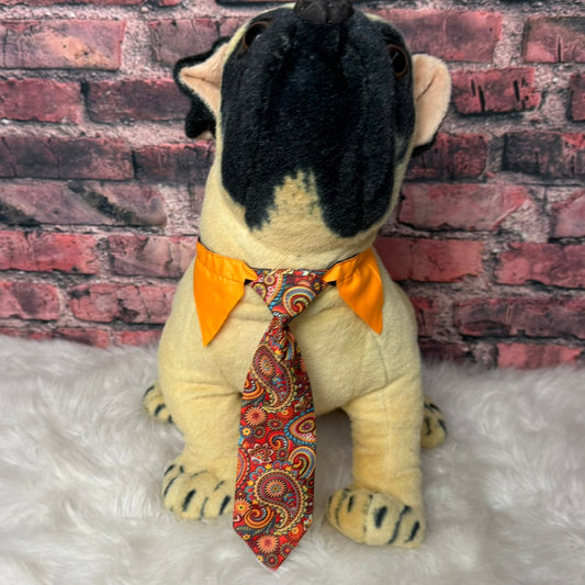 ORANGE PAISLEY SHIRT COLLAR & TIE M/L- 4 PACK