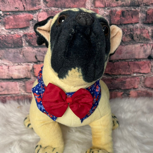 RED WHITE BALLOON DOG SHIRT COLLAR AND TIE - 4 PACK