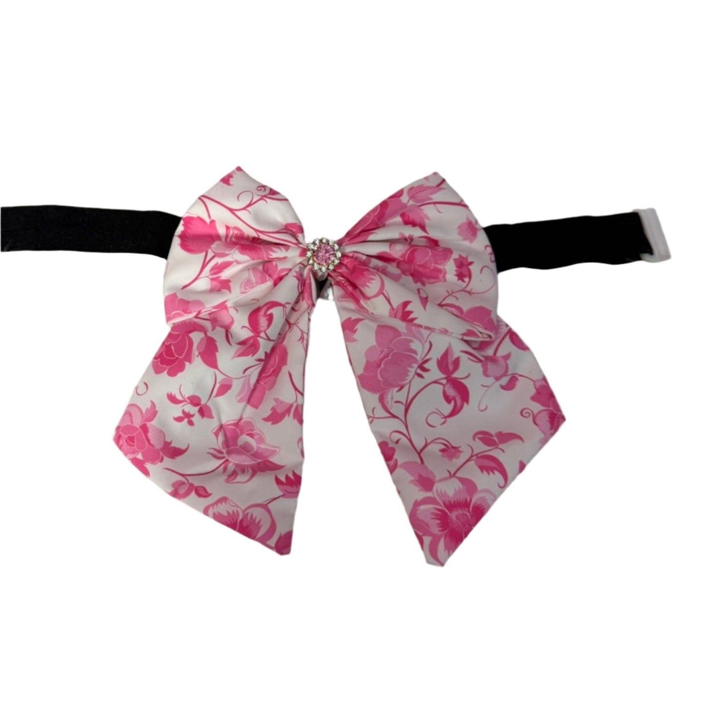 PINK FLORAL BOWTIE W TAILS-4 pack