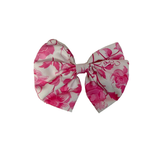 PINK FLORAL 3INCH BOW -6 PACK