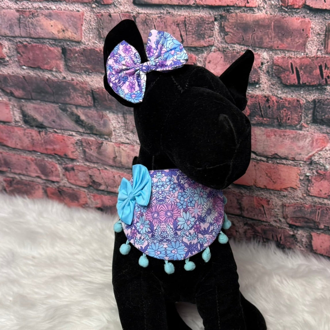 PURPLE FLORAL TIE-ON accessory- 4 PACK