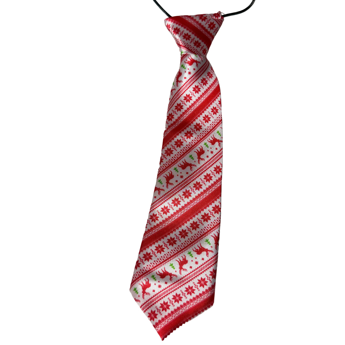 SILK CHRISTMAS TIE-RED/WHITE PRINT-4PK
