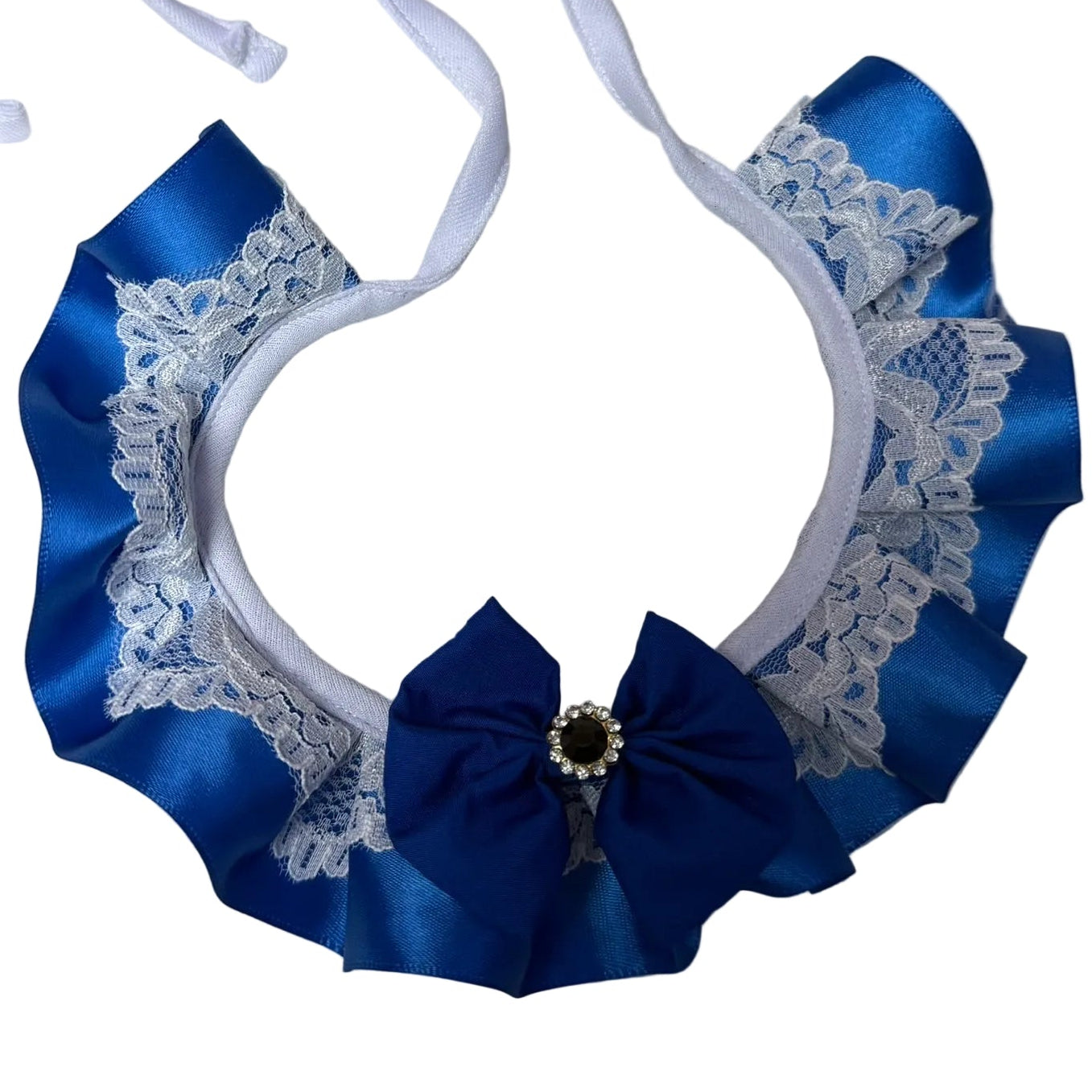 NEW ROYAL BLUE SATIN RUFFLE =- 4 PACK
