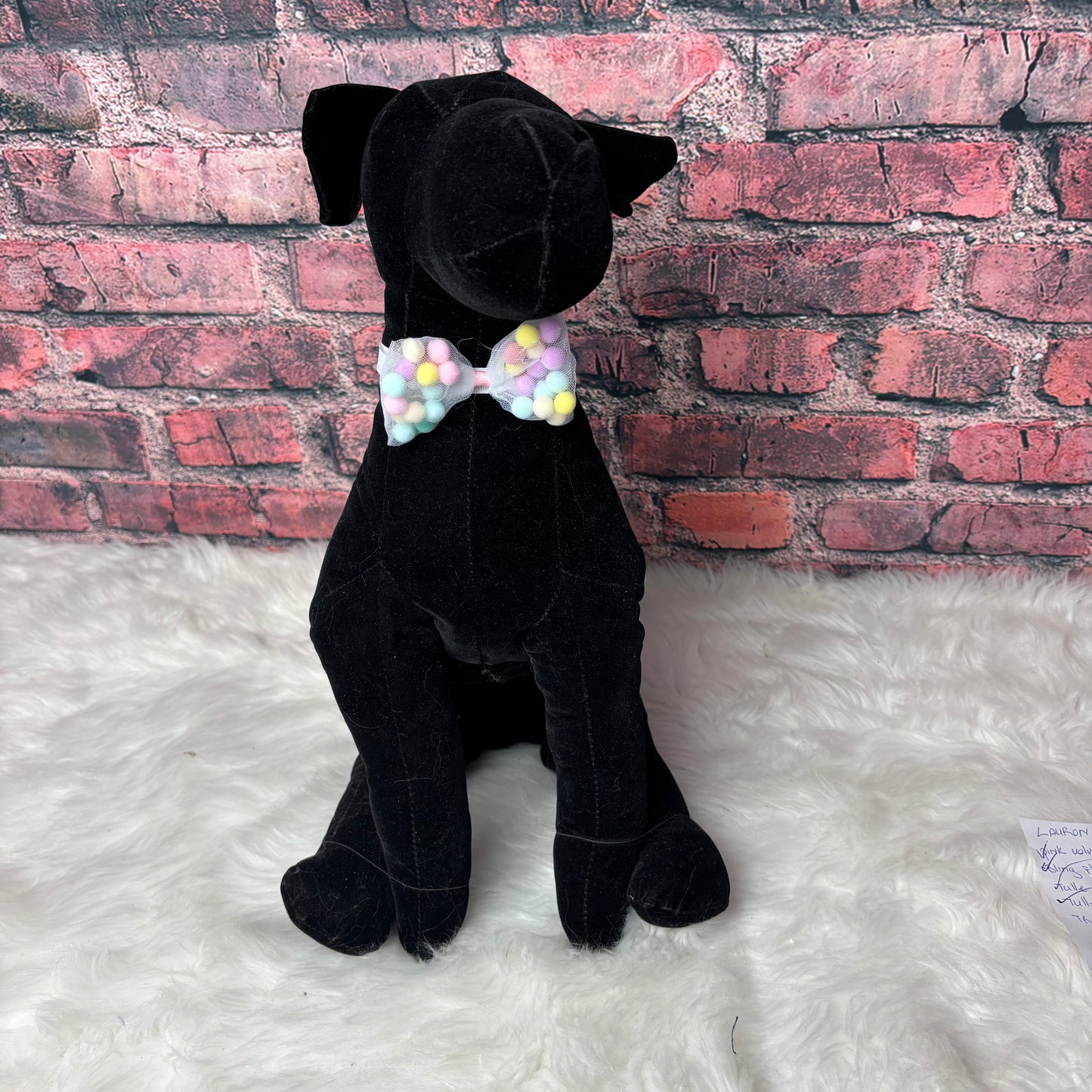 POM POM BOWTIE - WHITE - 6 PACK