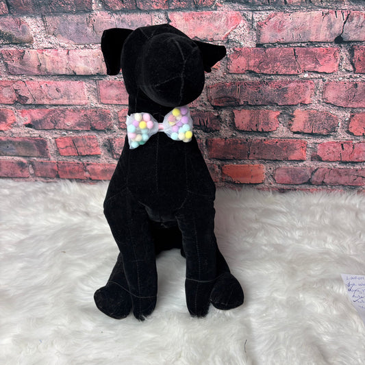 POM POM BOWTIE - WHITE - 6 PACK