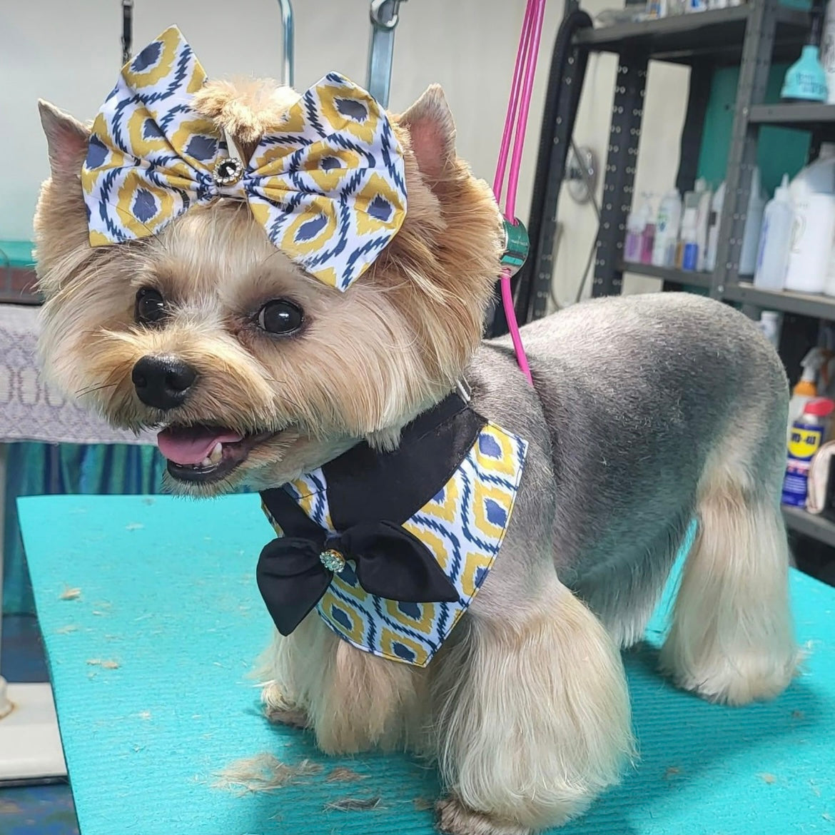 GOLD AND GREY OVER SIZED BOW- 6 PACK