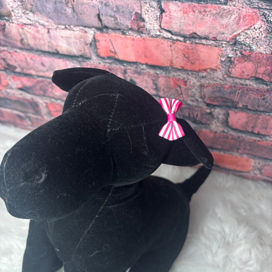 SMALL PINK & WHITE STRIPES CLIP - 6 PACK