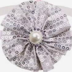 Round sequin neck band SILVER 6 pack