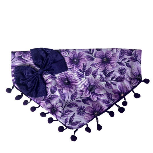 Purple Floral OTC BANDANA - 4 Pack