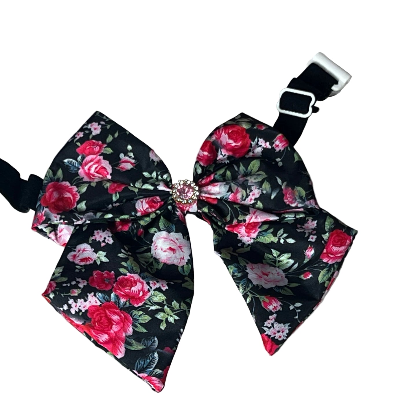 NEW BLACK ROSE BOWTIE WITH TAILS-4 PK