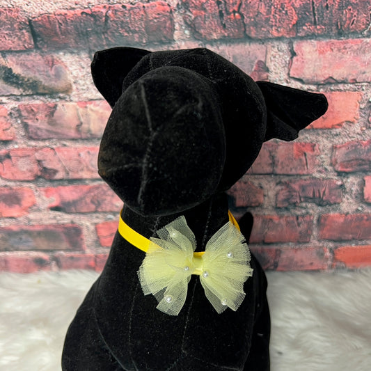 TULLE W/ PEARLS - YELLOW - 6 PACK