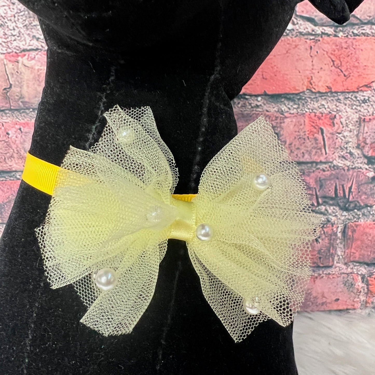 TULLE W/ PEARLS - YELLOW - 6 PACK