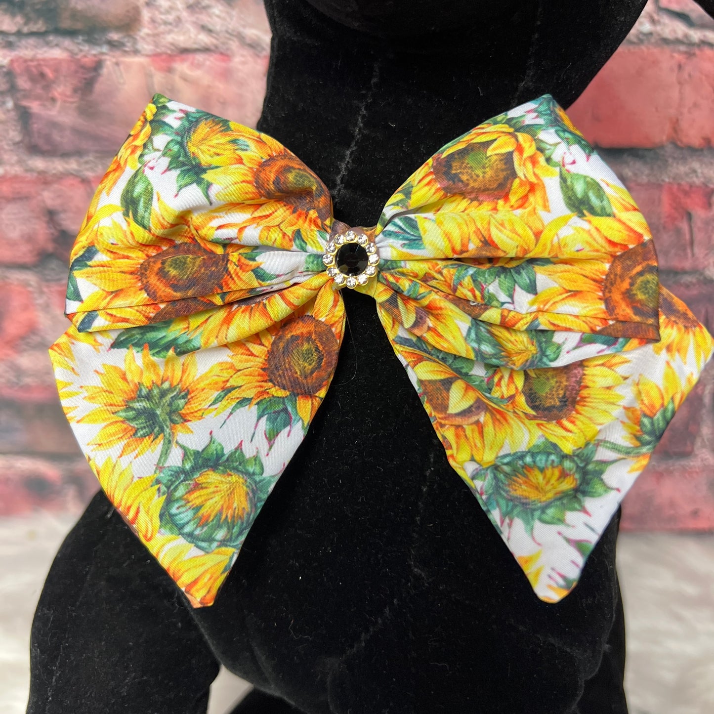 LIVE *SUNFLOWER BOW WITH TAILS 4 INCH - 6 PACK