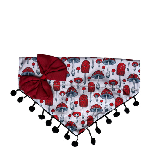 MUSHROOMS with POM TRIM OTC BANDANA - 4 PACK