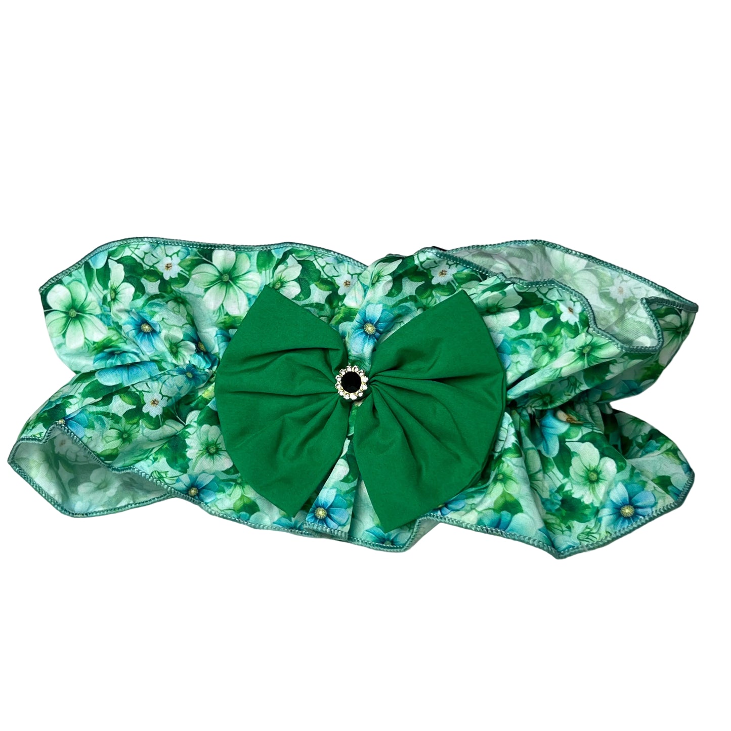 BLUE AND GREEN FLORAL BIG GIRL CHOKER -4 PACK