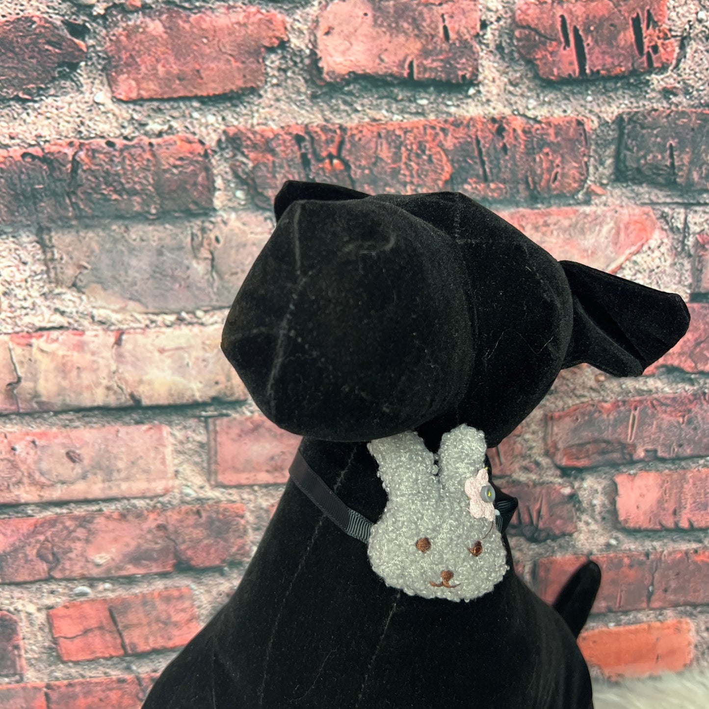 GRAY PLUSH BUNNY NECKBAND-6 PACK