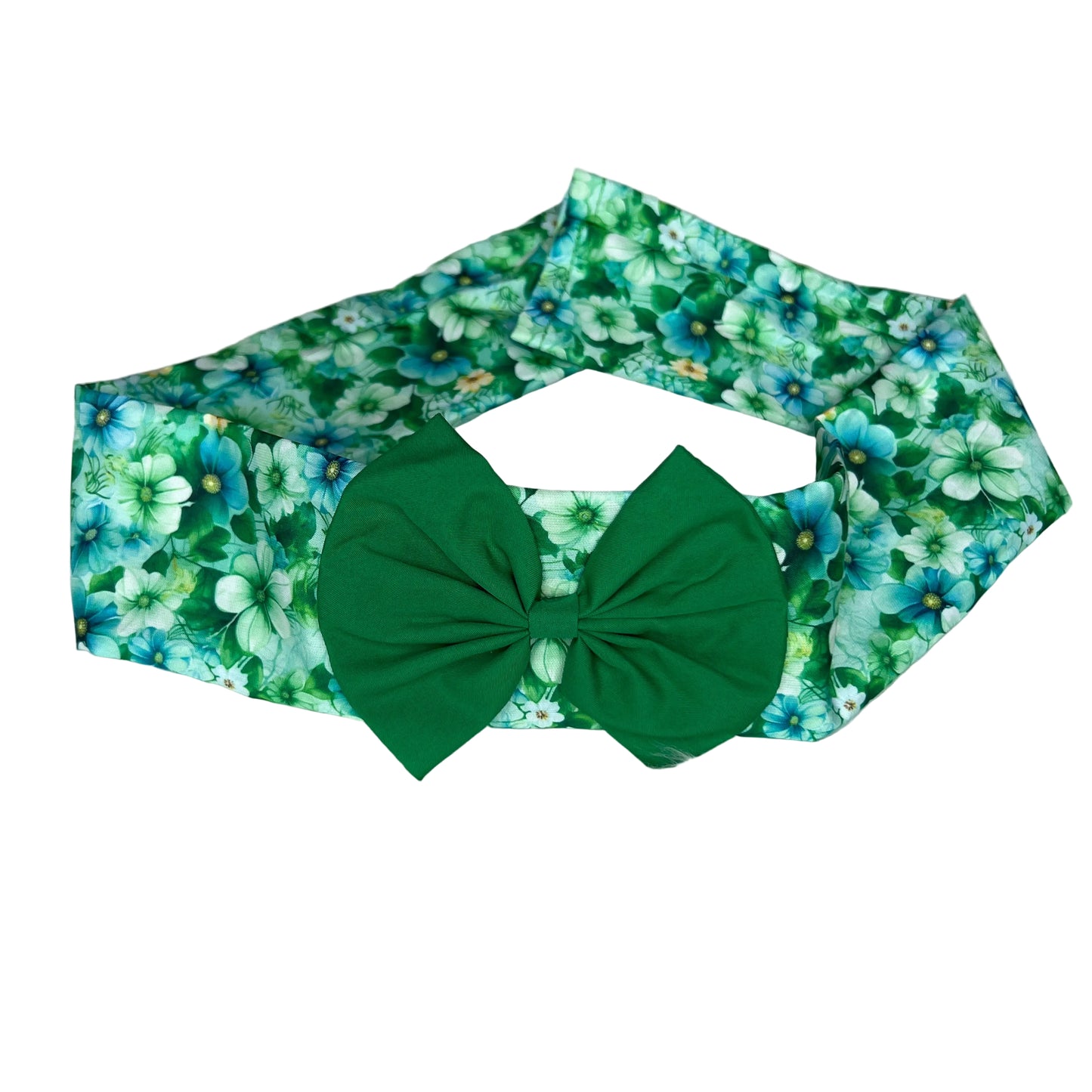 BLUE AND GREEN FLORAL COLLAR COVER LARGE - 4 PACK