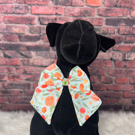 Coral Rose bow tie with tails (4 INCH)  4 pack