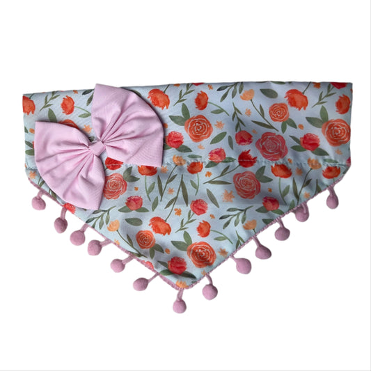 Coral Rose OTC Bandana with Pom Trim - 4 pk