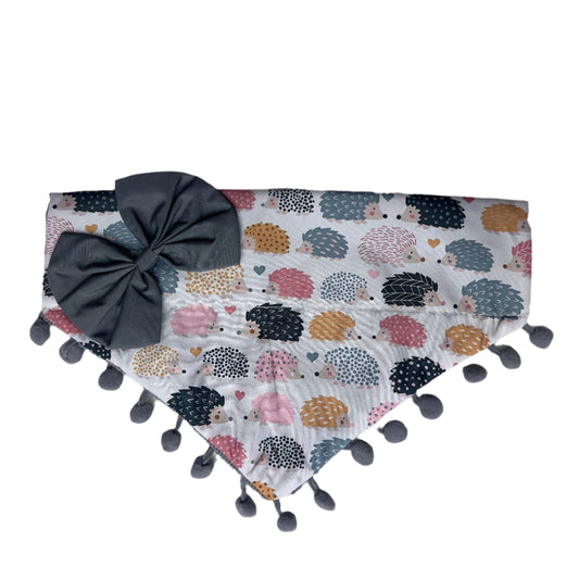 Hedgehog with Pom Trim OTC Bandana w/poms - 4 pack