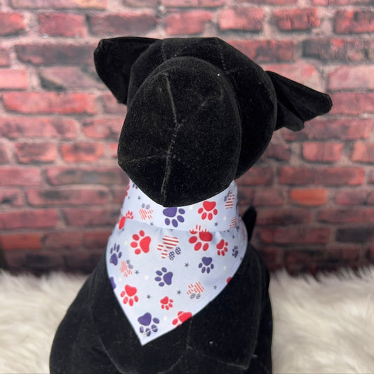 Patriotic Paw Print S/M Bandana - 10 pack