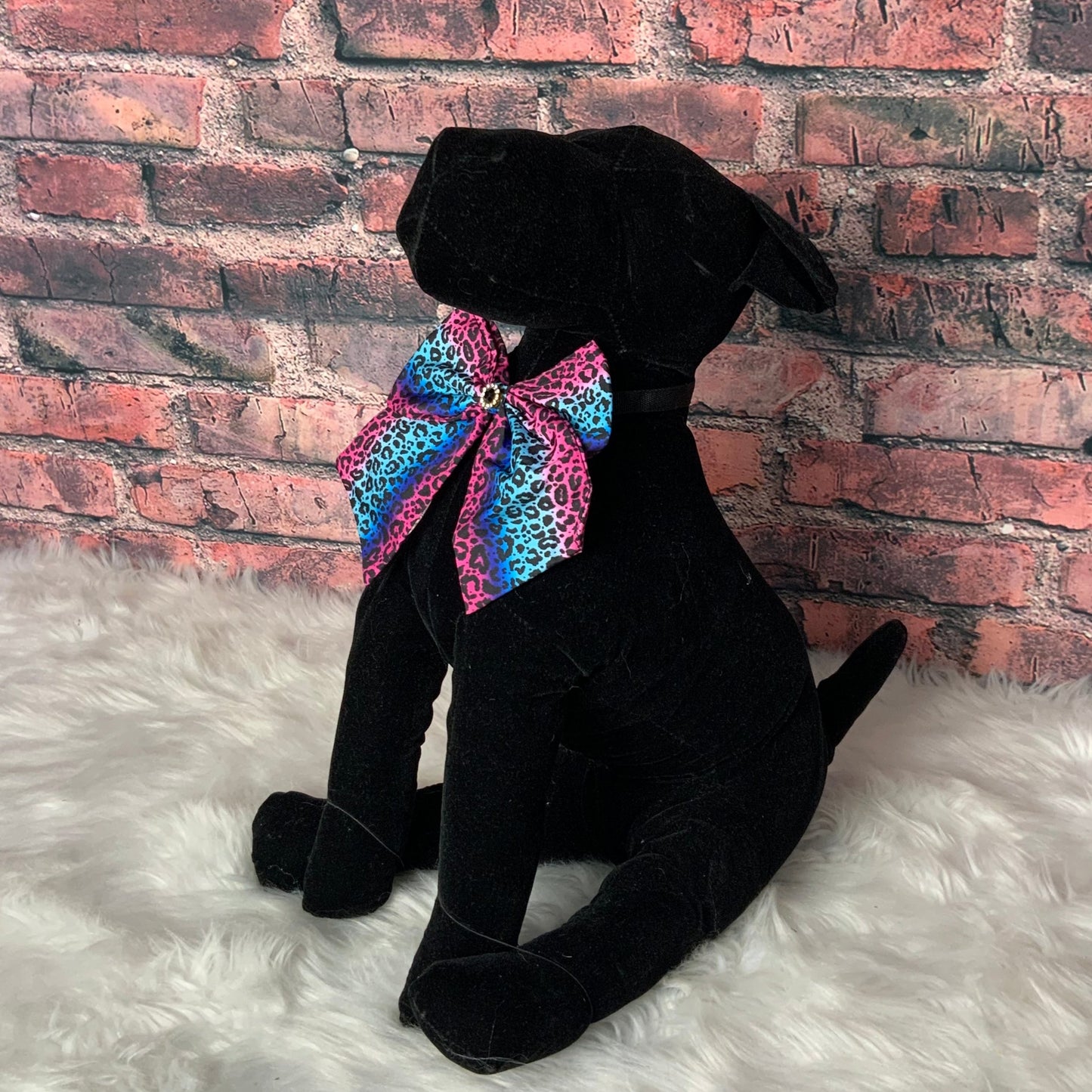 RAINBOW CHEETAH BOWTIE W/TAILS  6 PACK