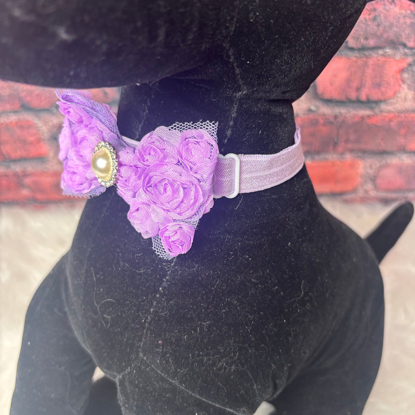 RUFFLED ROSE BOWTIE - LAVENDER - 6 PACK