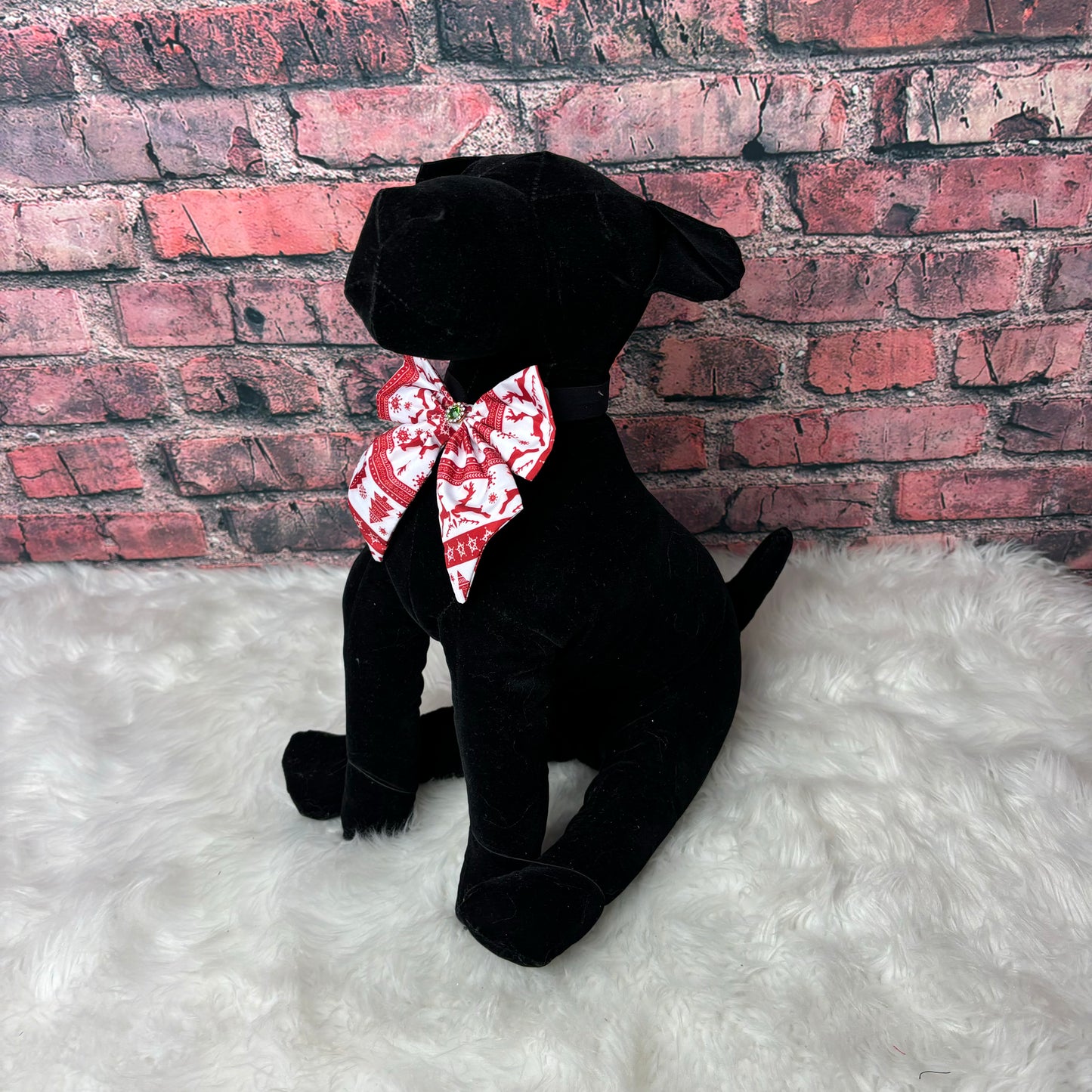 REINDEER PRINT BOWTIE W/ TAILS - 6 PACK