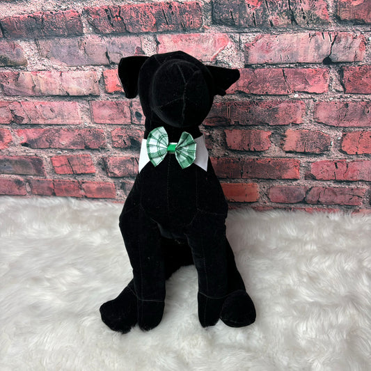 GREEN PLAID SHIRT COLLAR BOWTIE - 6 PACK