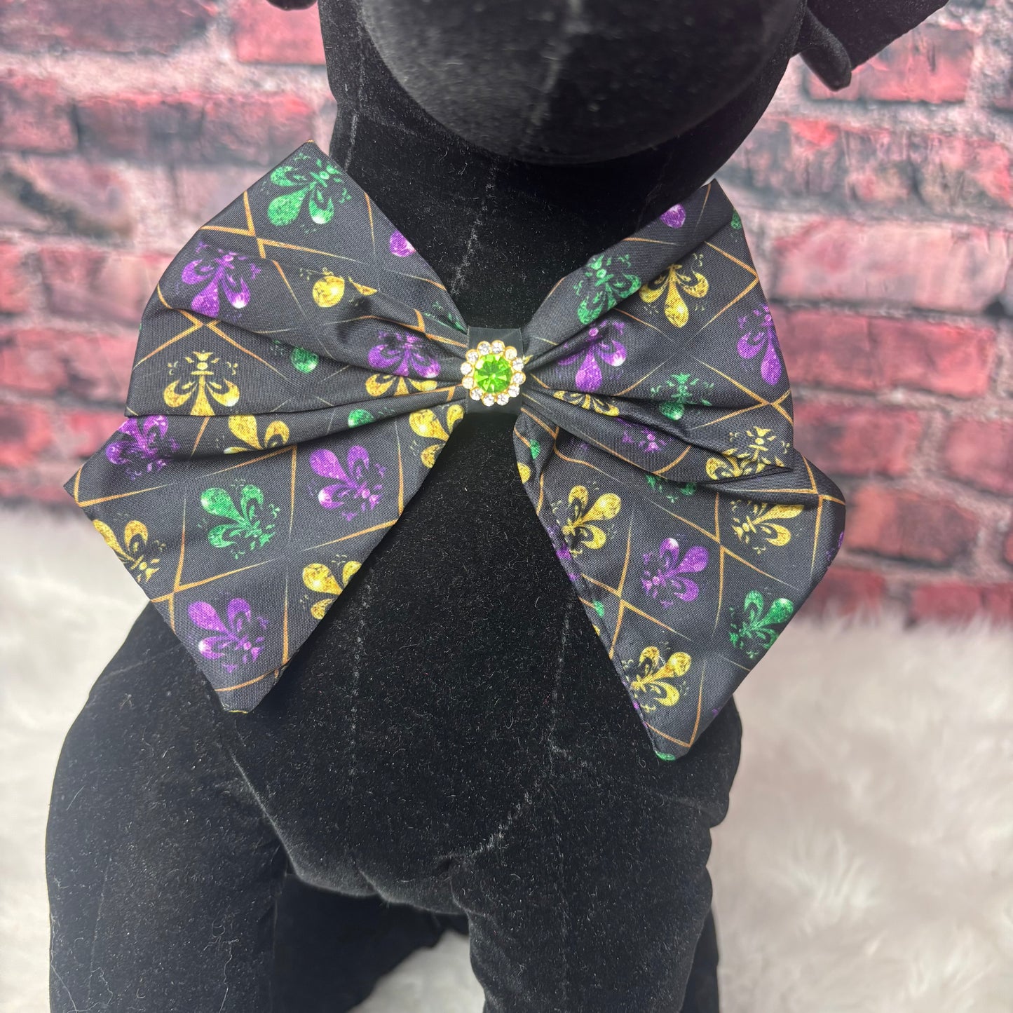 Mardi Gras Bowtie W/ Tails - 6 Pack