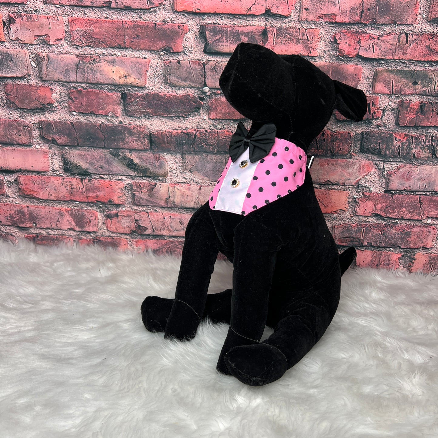 PINK W/ BLACK DOTS BOY BIB 4 PACK