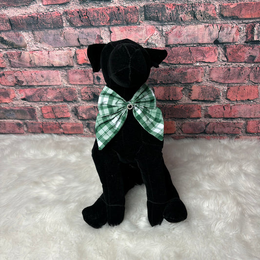 GREEN PLAID BOWTIE W/ TAILS - 6 PACK