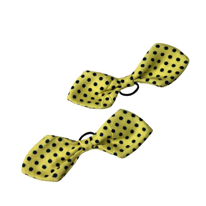 Yellow polkadot bows 8 pack