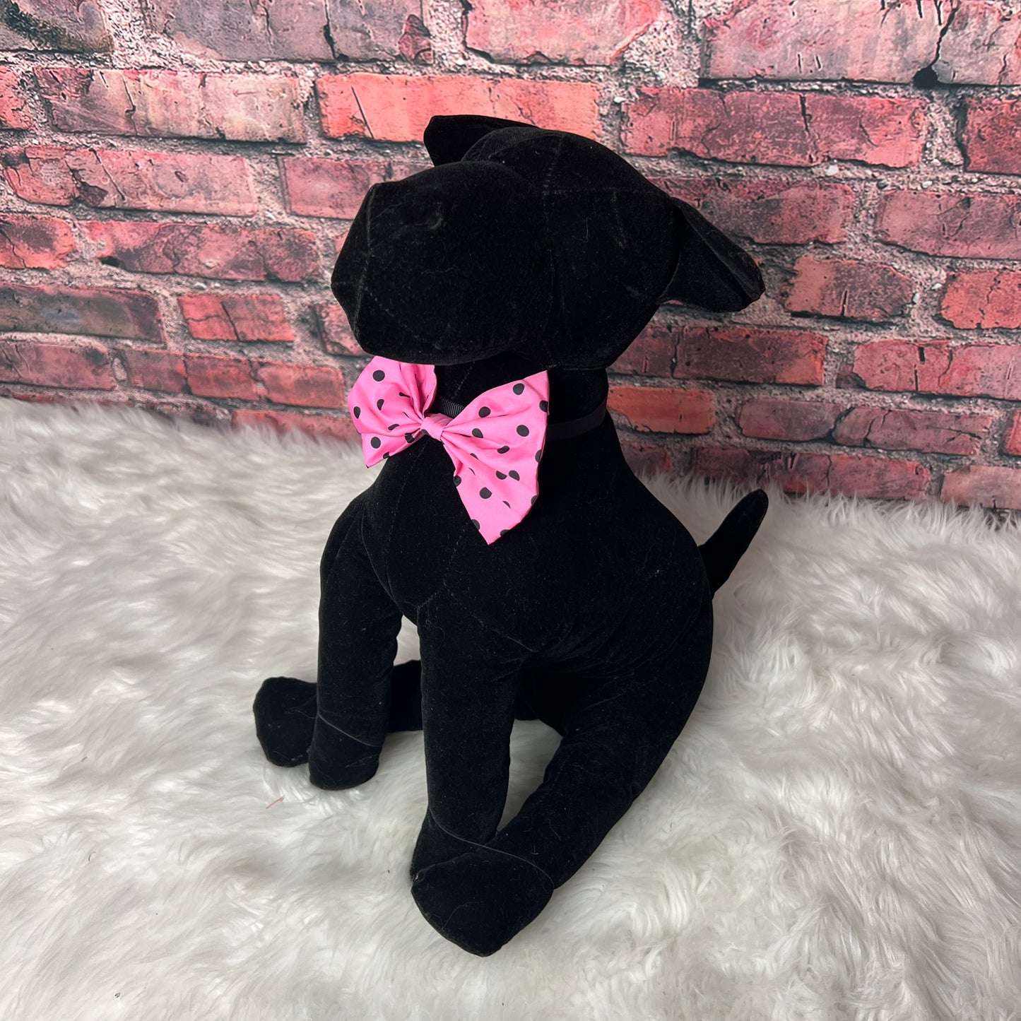 PINK W/ BLACK DOTS COLLAR BOWTIE 6 PACK