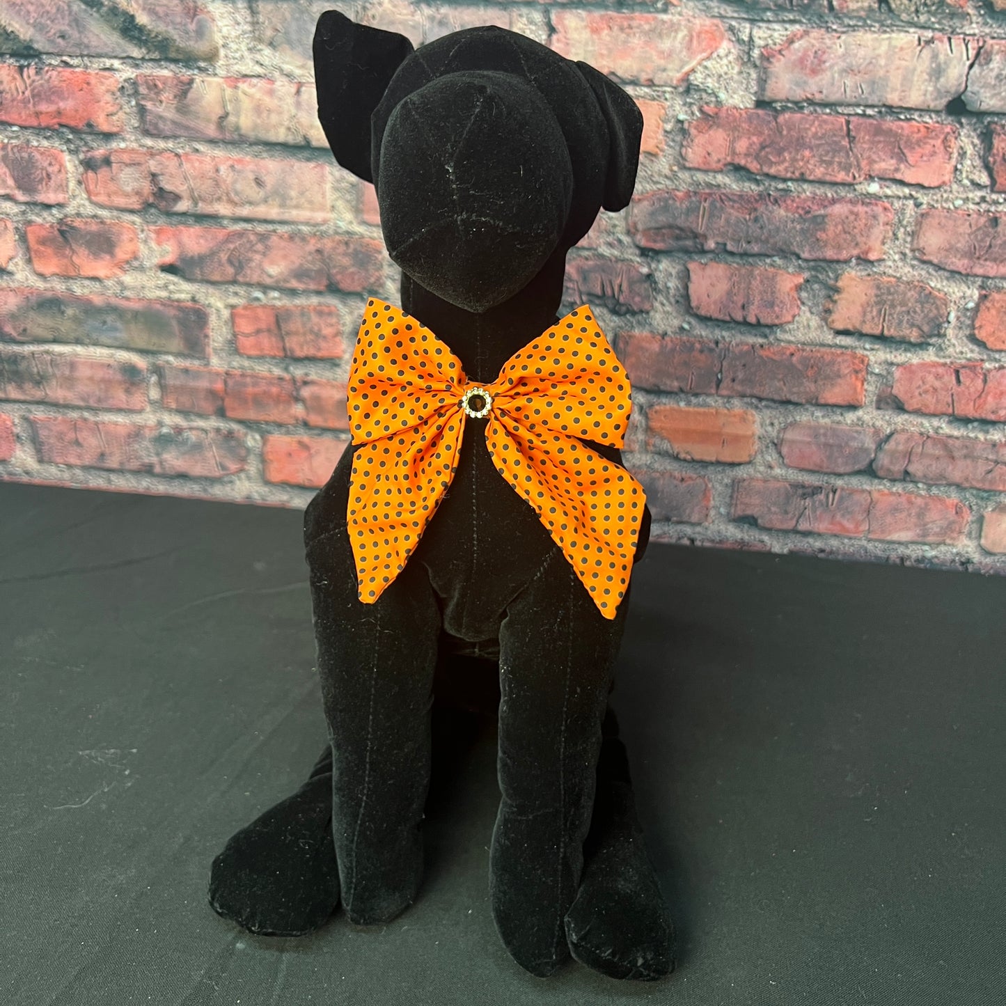 ORANGE POLKA DOTS BOWTIE WITH TAILS 6 PACK