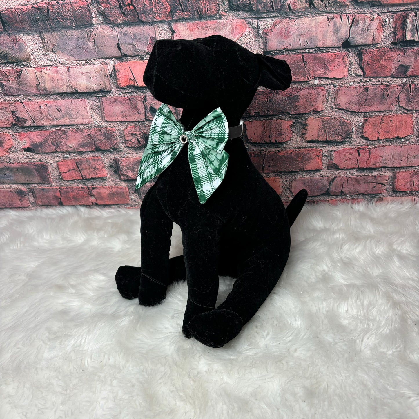 GREEN PLAID BOWTIE W/ TAILS - 6 PACK