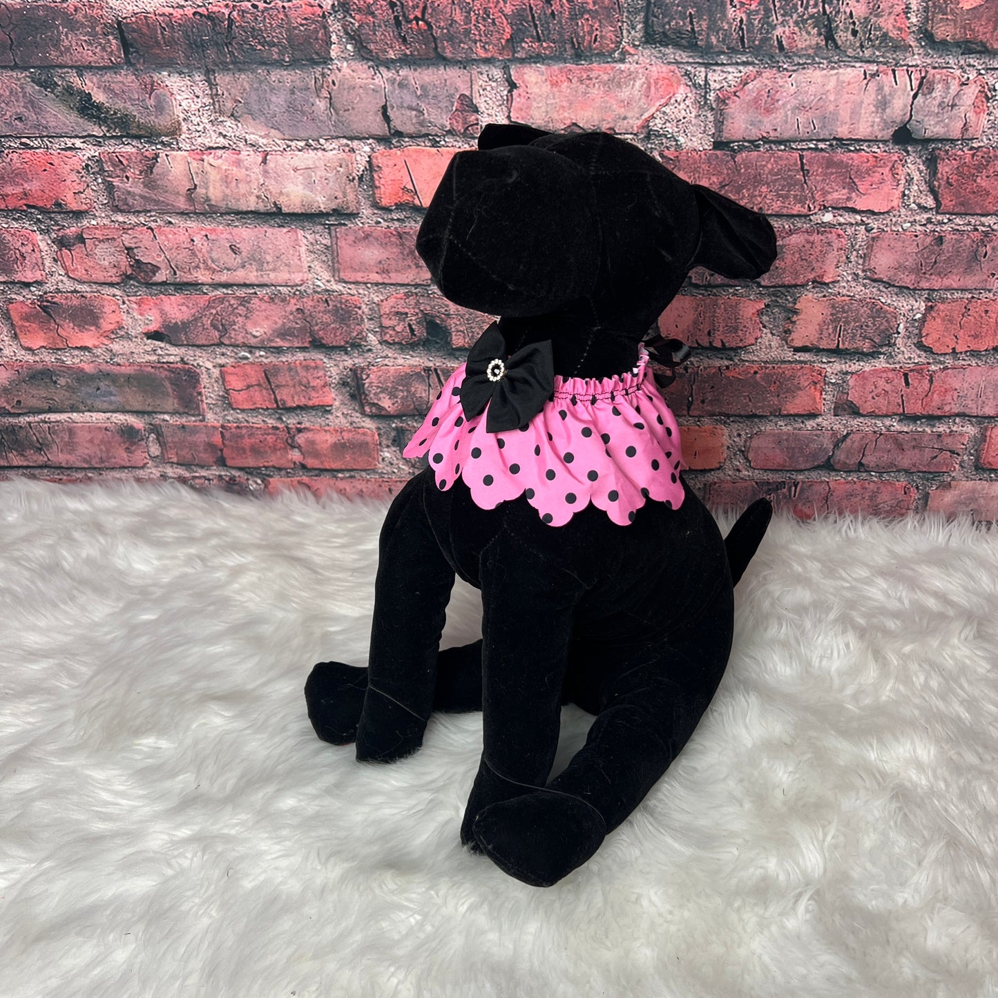 PINK W/ BLACK DOTS TIE ON RUFFLE 5 PACK- SIZE M/L