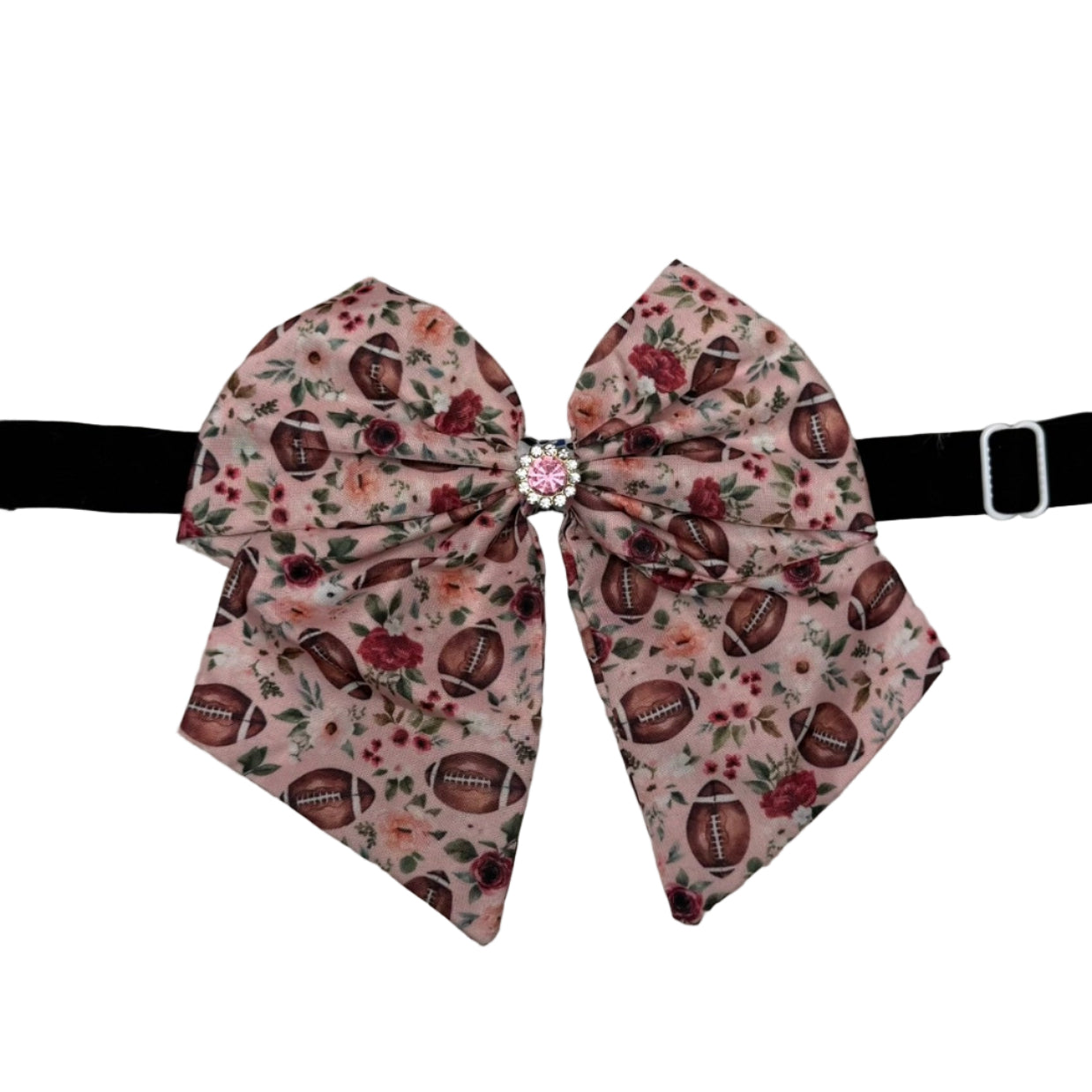 PINK FOOTBALL BOWTIE WITH TAILS 4 PACK