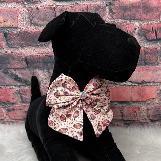 PINK FOOTBALL BOWTIE WITH TAILS 4 PACK