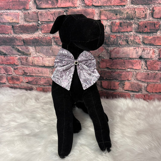 Purple Paisley Bow tie with tails (4 inch) - 6 pack