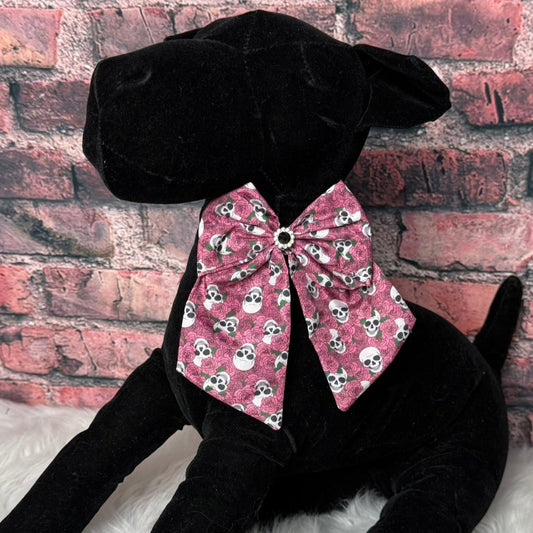 PINK SKULL BOWTIE WITH TAILS - 4 PACK