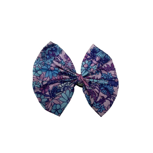 PURPLE FLORAL BOWS - 6 PACK